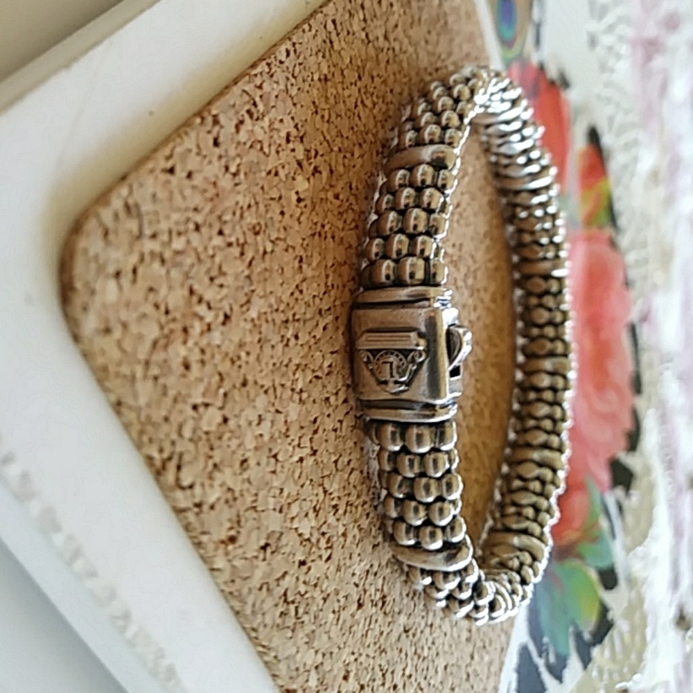 LAGOS Silver Beaded Bracelet with Iconic Clasp
